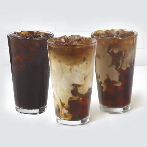 Cold Wendy’s Iced Coffee with calories and nutrition details