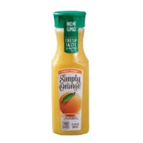 Simply Orange Juice bottle served at Wendy’s beverage menu