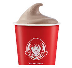 A creamy Wendy’s Chocolate Frosty dessert served in a cup, rich in chocolate flavor.