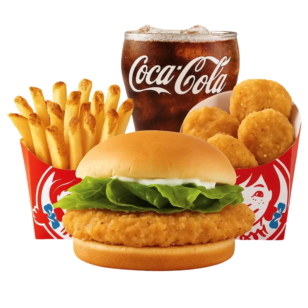 Wendy’s Crispy Chicken Biggie Bag combo with nuggets, fries, and drink