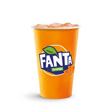 Wendy’s Orange Fanta soda with bright citrus flavor served over ice