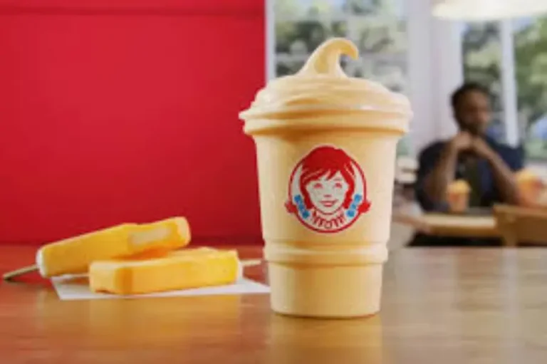 Full Wendy’s drink menu with soft drinks, lemonades, and iced coffee"