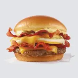 Wendy’s Single Baconator combo burger with bacon and cheese